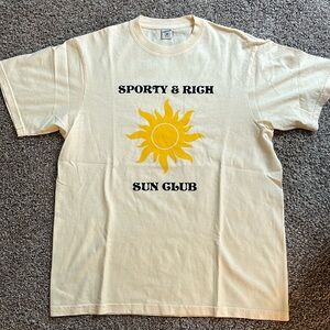 NEW Sporty & Rich Sun Club Short Sleeve T-Shirt